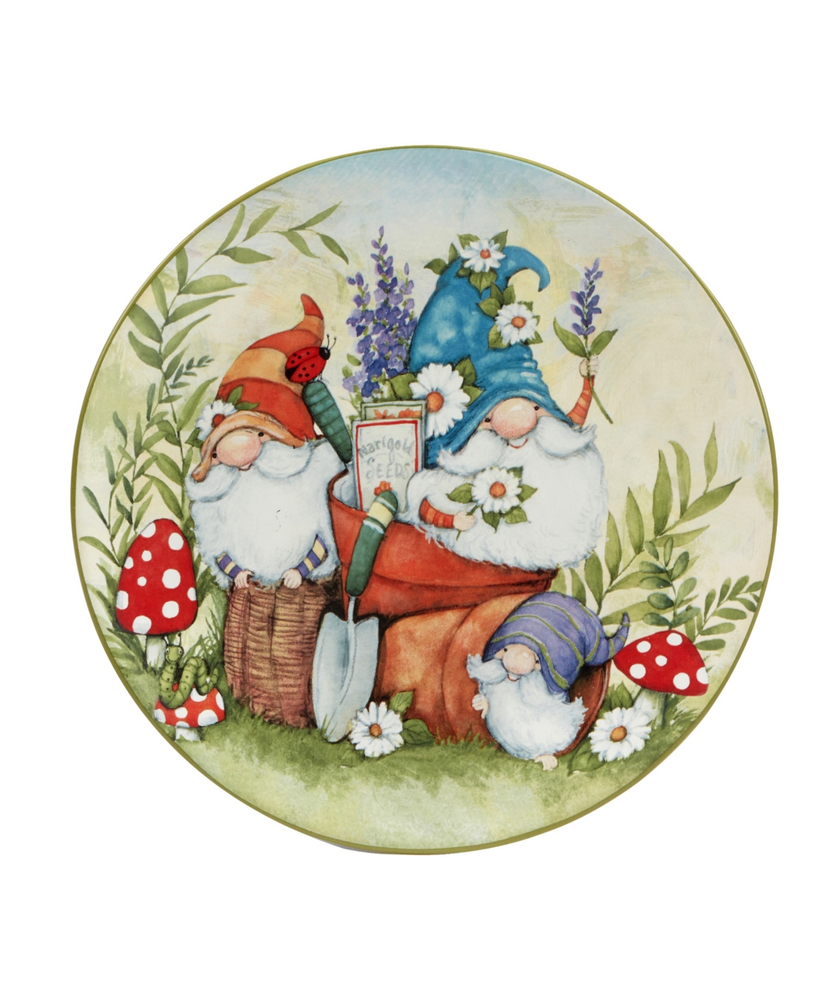 Certified International Garden Gnomes Set of 4 Dinner Plate