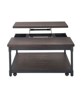 Steve Silver Prescott 36" Square Metal Lift-Top Coffee Table