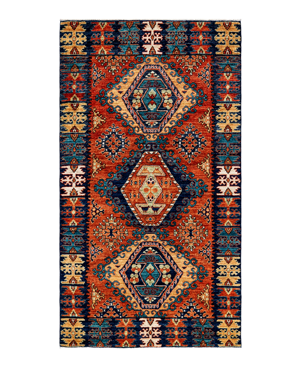 Adorn Hand Woven Rugs Tribal M1982 4'10" X 6'6" Area Rug In Green