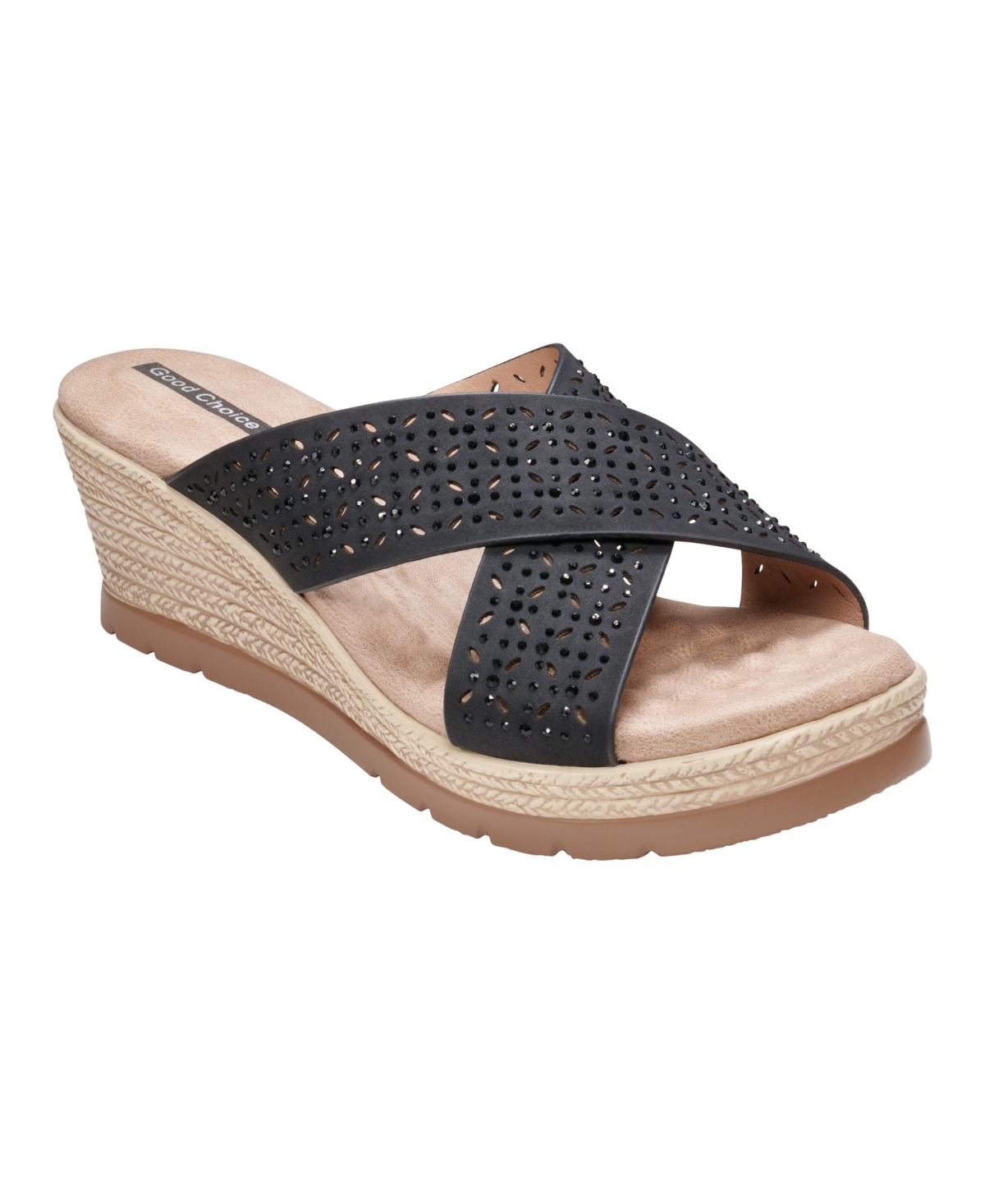 Gc Shoes Women's Malia Embellished Wedge Sandals In Black