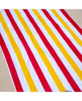 Cabo Cabana Beach Towel (4-Pack, 30x70 in.), Soft Ringspun Cotton, Alternating Stripe Colors, Oversized Cabana Pool Towel