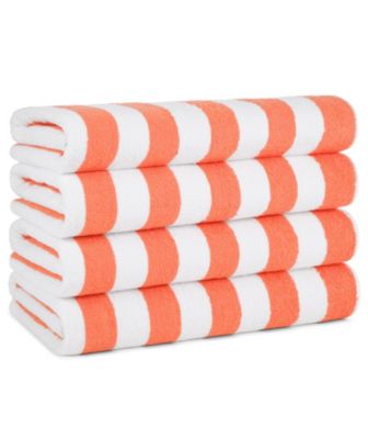 California Cabana Beach Towel (4 Pack, 30x70 in.), Striped, Soft Ringspun Cotton, Oversized Cabana Pool Towel