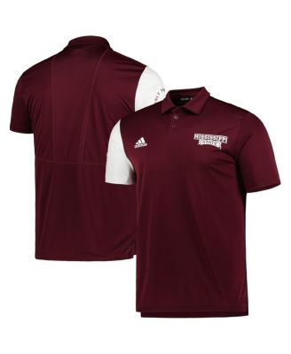 Men's adidas Maroon Mississippi State Bulldogs AEROREADY Polo Shirt ...
