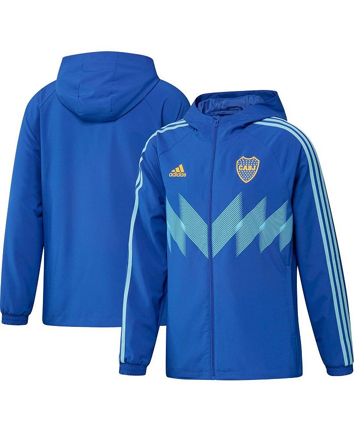 adidas Men's Blue Boca Juniors Graphic Raglan Full-Zip Windbreaker ...