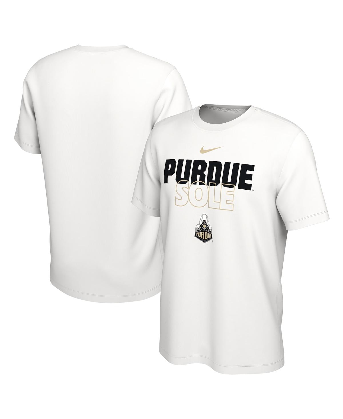 Shop Nike Men's  White Purdue Boilermakers On Court Bench T-shirt
