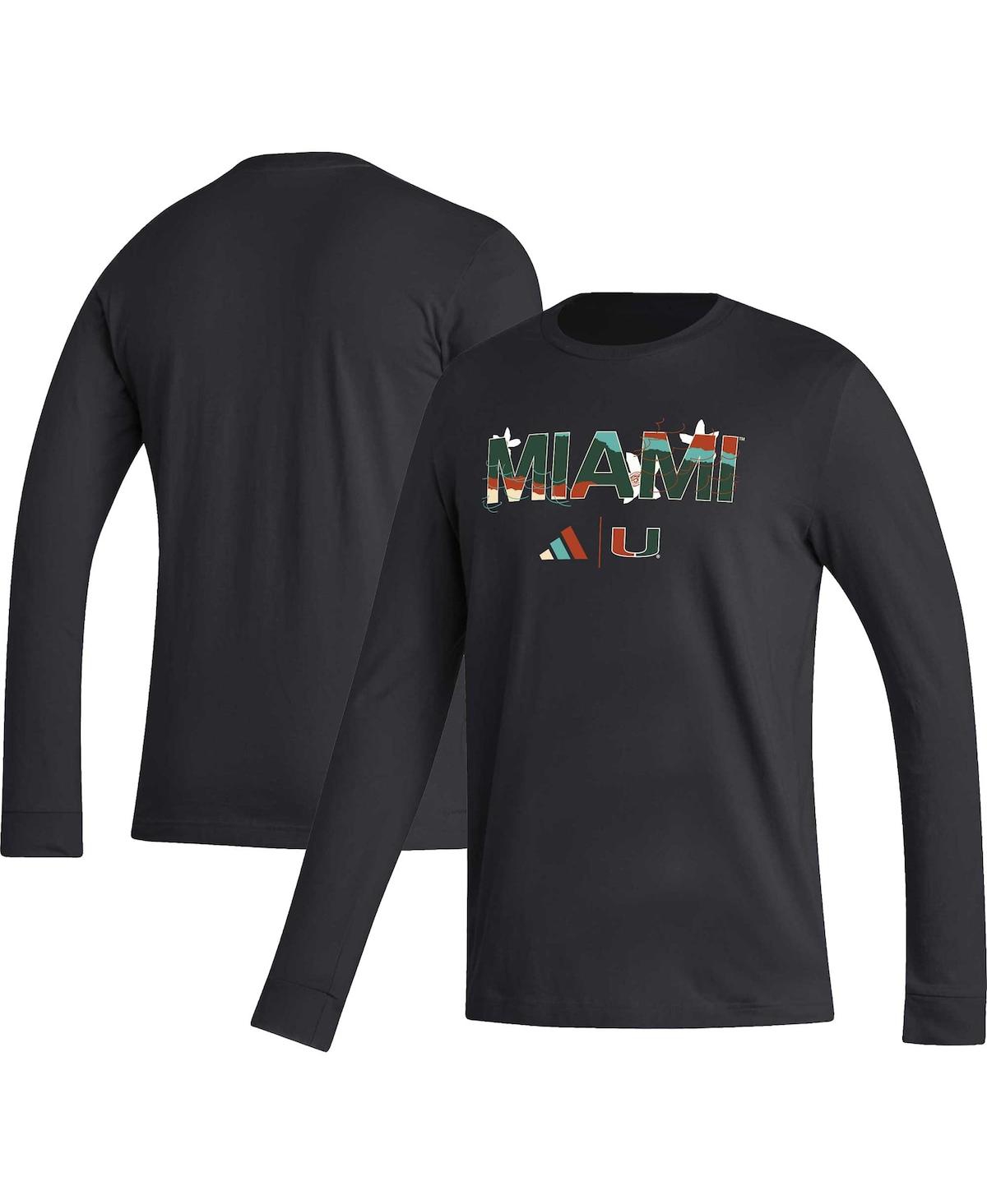 Shop Adidas Originals Men's Adidas Black Miami Hurricanes Honoring Black Excellence Long Sleeve T-shirt