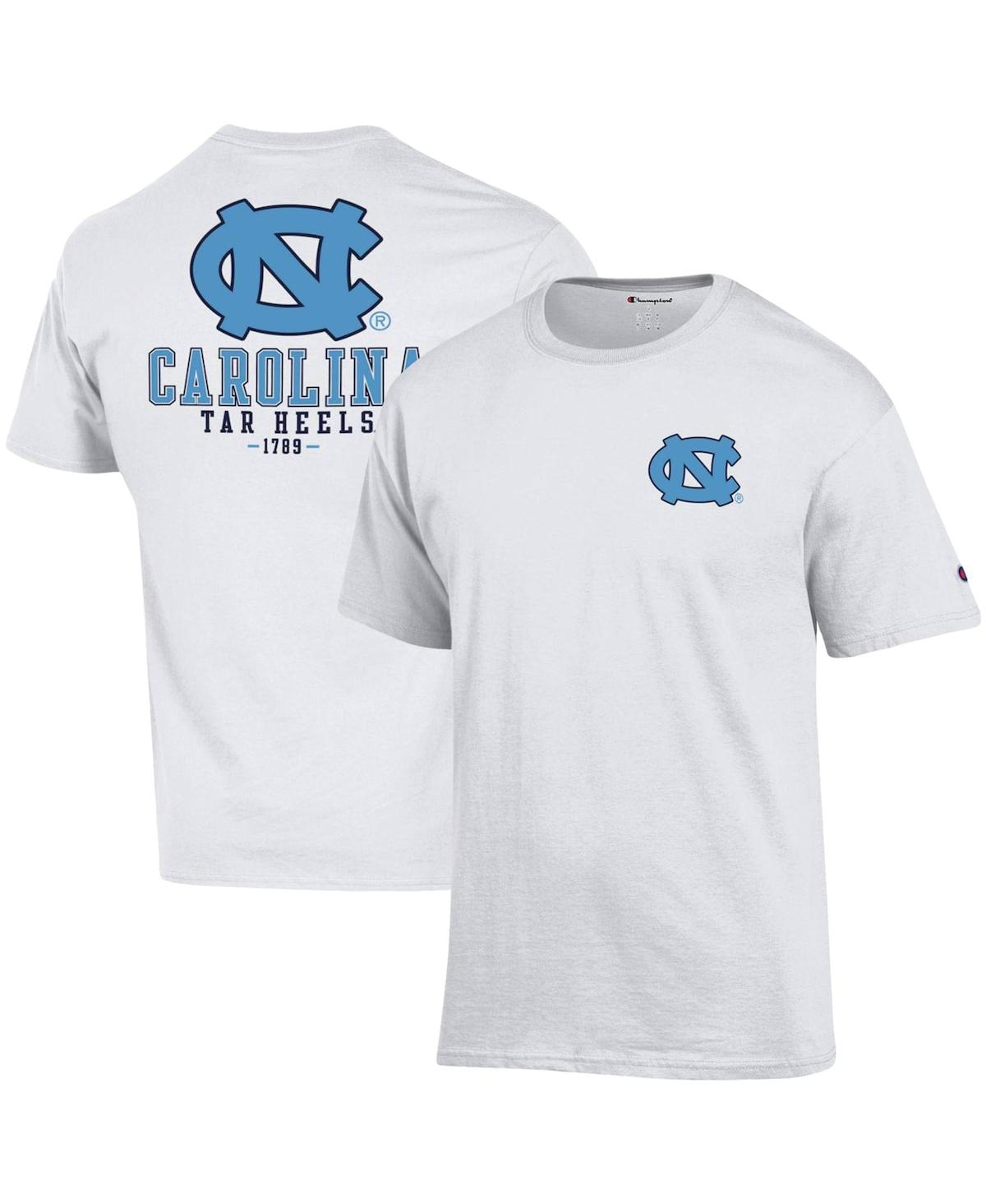 Shop Champion Men's  White North Carolina Tar Heels Stack 2-hit T-shirt
