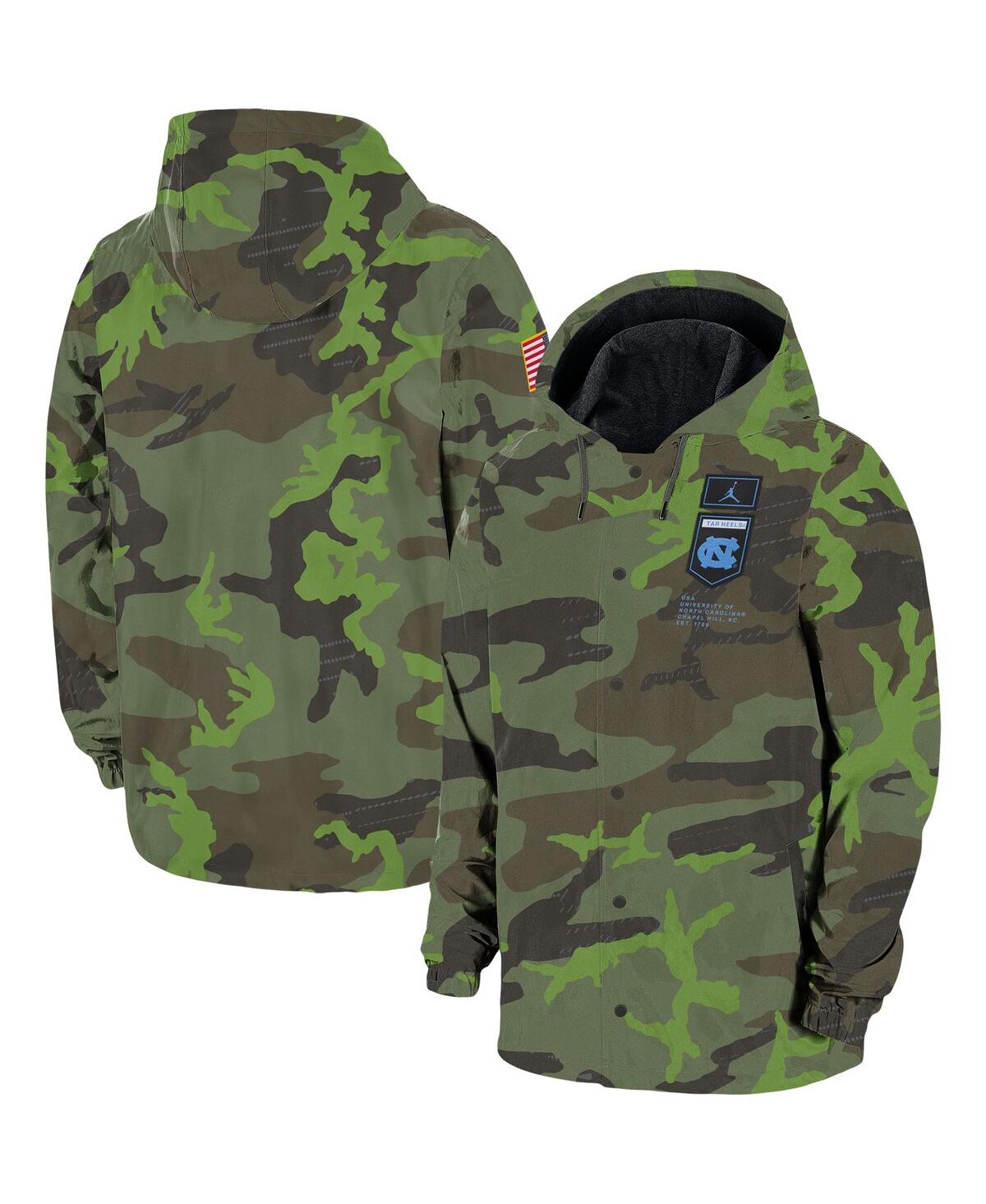 JORDAN MEN'S JORDAN CAMO NORTH CAROLINA TAR HEELS HOODIE FULL-SNAP JACKET 