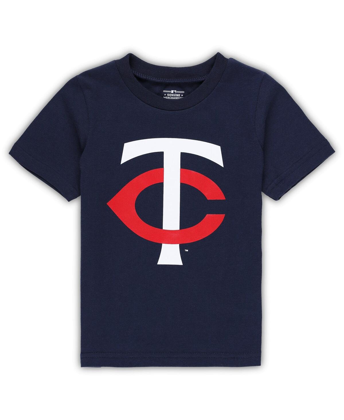 Outerstuff Toddler Boys And Girls Navy Minnesota Twins Primary Team Logo T-shirt In Navy