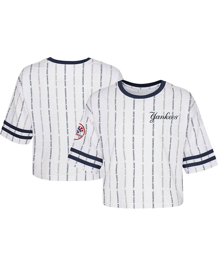 Outerstuff Big Girls White New York Yankees Ball Striped T-shirt - Macy's