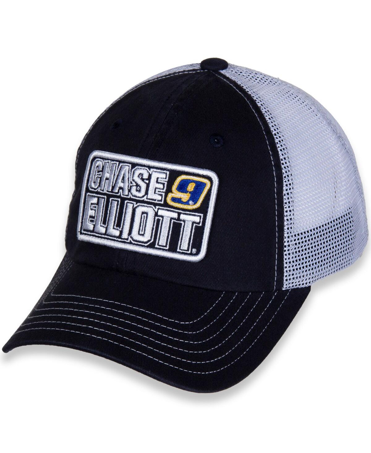 Women's Hendrick Motorsports Team Collection Black and White Chase Elliott Name and Number Patch Adjustable Hat - Black, White