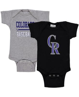 Newborn and Infant Boys and Girls Black, Gray Colorado Rockies 2-Piece Body Suit