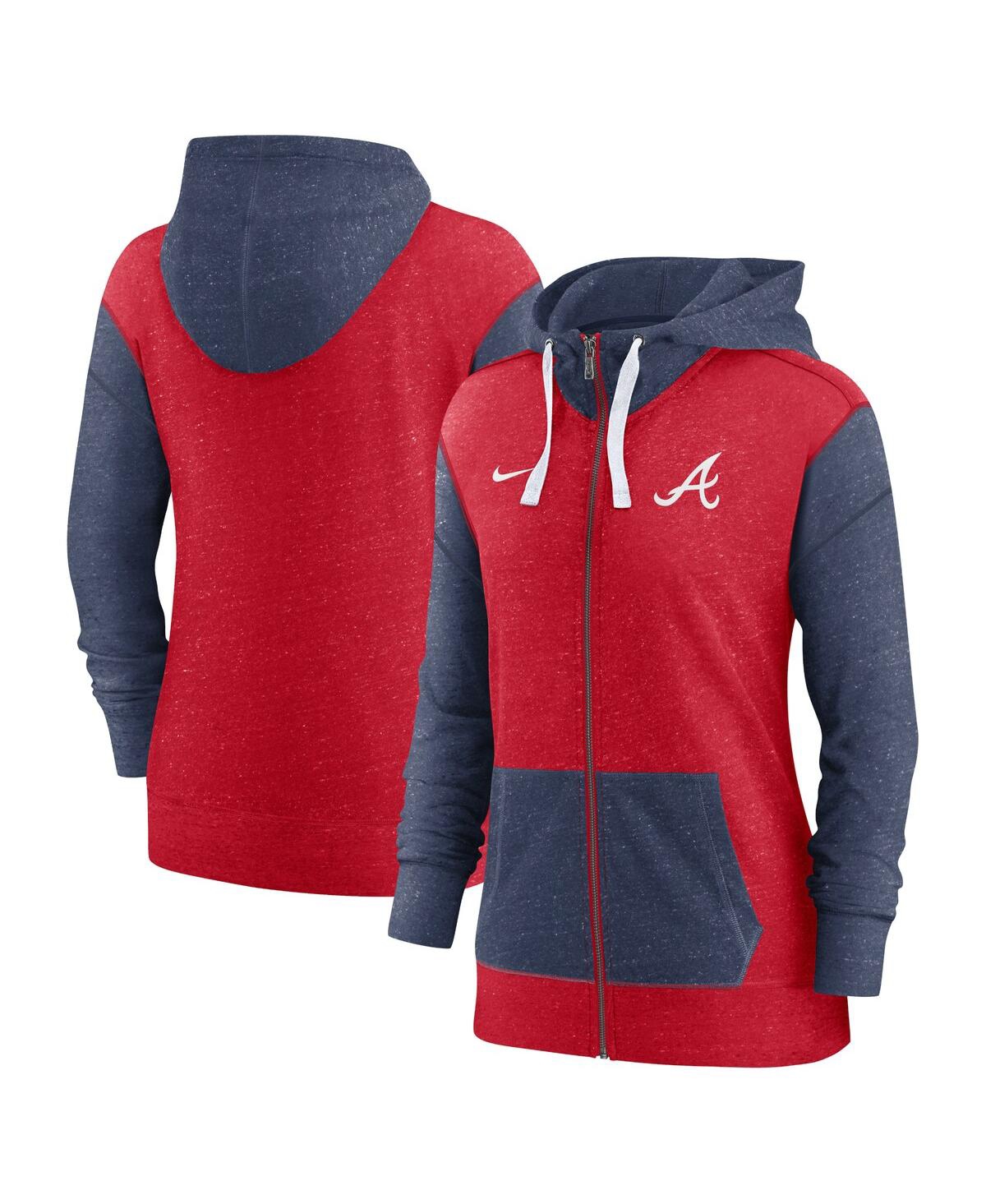 Shop Nike Women's  Red Atlanta Braves Full-zip Hoodie