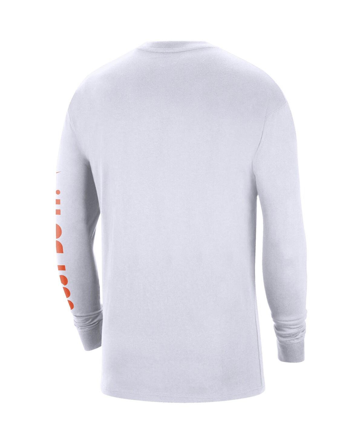 Shop Nike Men's  White Clemson Tigers Heritage Max 90 Long Sleeve T-shirt