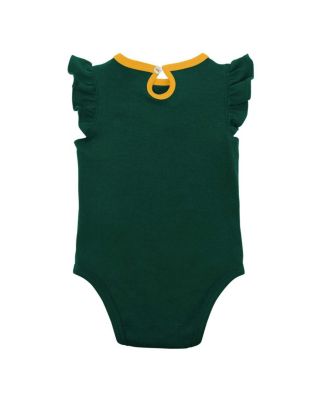 Newborn and Infant Boys and Girls Green, Heather Gray Oakland Athletics Little Fan Two-Pack Bodysuit Set