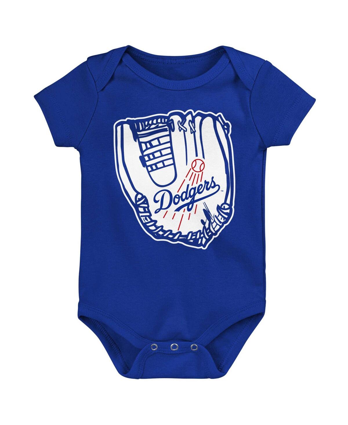 Outerstuff Infant Boys And Girls Royal, White, White Los Angeles Dodgers Minor League Player Three-pack Bodysui In Royal,white