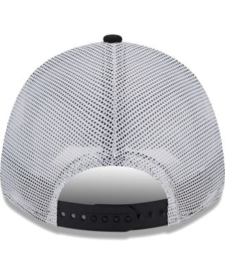 Men's Black, White Pittsburgh Pirates Logo Patch 9FORTY Trucker Snapback Hat