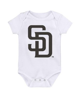 Newborn and Infant Boys and Girls Gold, Brown, White San Diego Padres Minor League Player Three-Pack Bodysuit Set