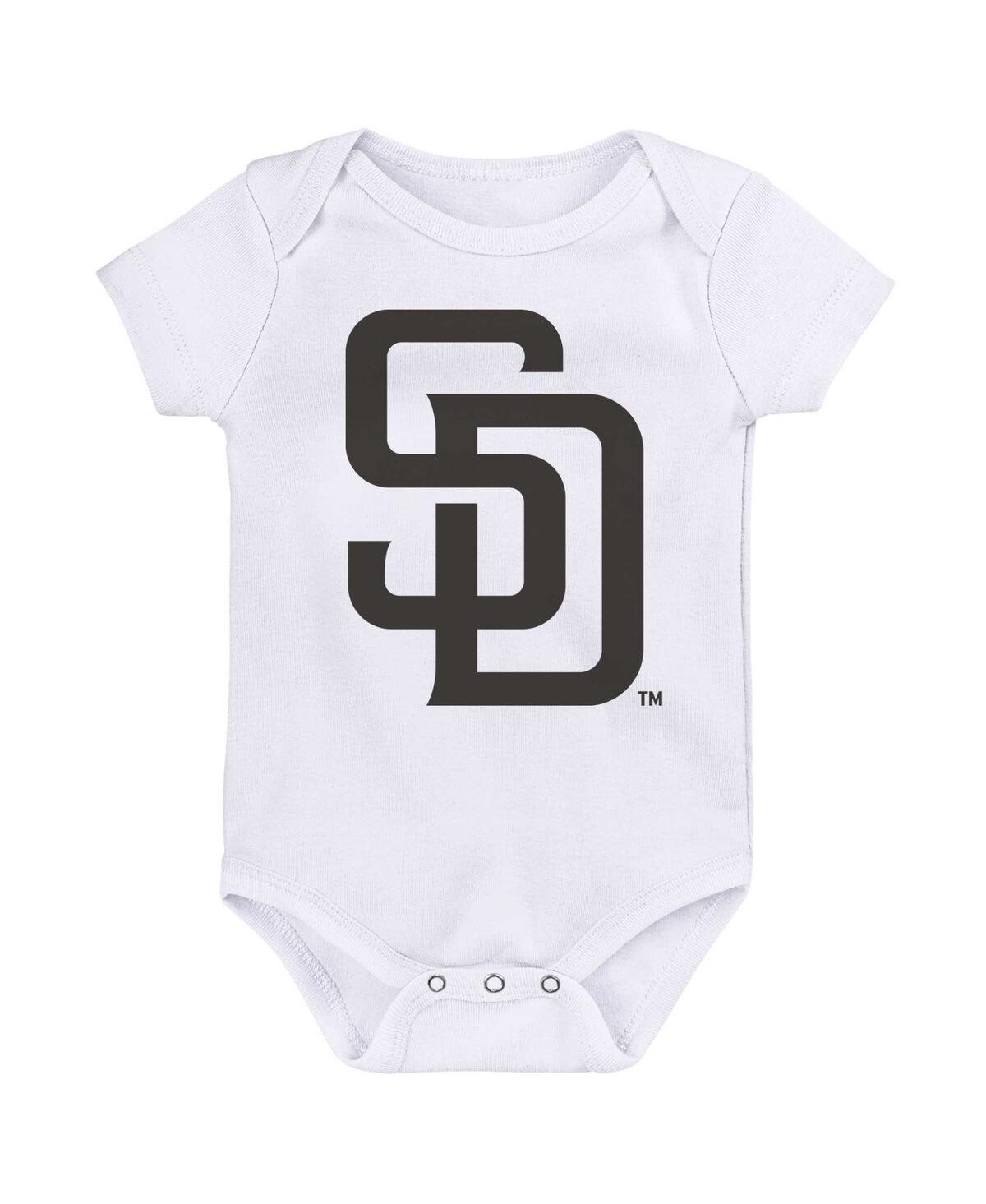 Outerstuff Infant Boys And Girls Gold And Brown And White San Diego Padres Minor League Player Three-pack Bodys In Gold,brown,white