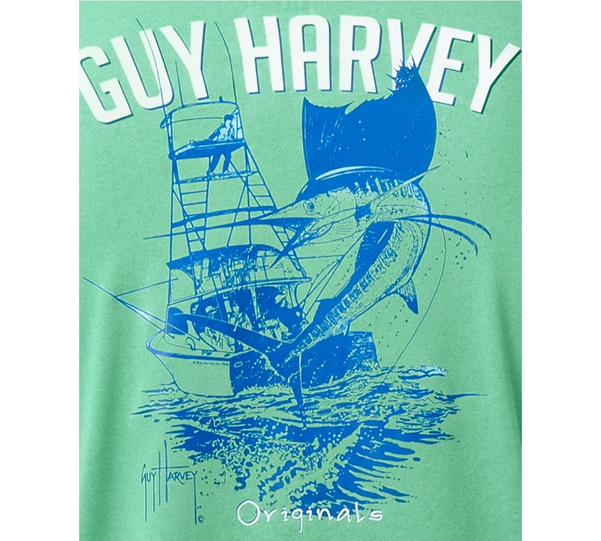 Shop Guy Harvey Men's Boat Lines Cationic Performance Hoodie In Florida Keys