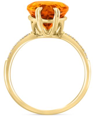 EFFY&reg; Citrine (5-1/6 ct. t.w.) & White Sapphire (1/6 ct. t.w.) Statement Ring in 14k Gold-Plated Sterling Silver