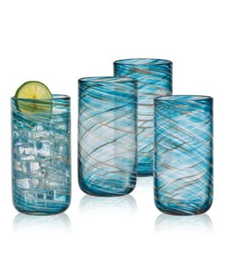 Color Swirl Highball Glasses, Set of 4