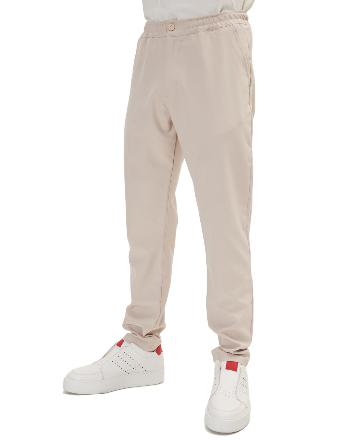 Shop Ron Tomson Men's Modern Tapered Joggers Pants In Stone