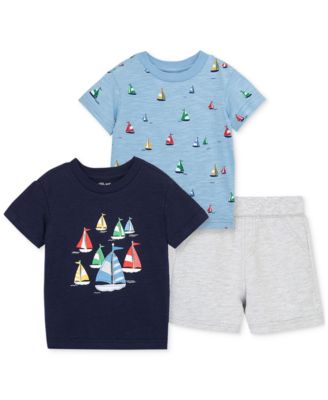 Little Me - Baby Boys 3-Pc. Sailboat T-Shirt & Shorts Set