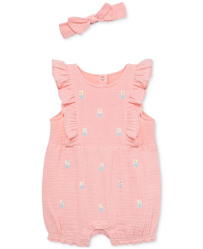 Little Me Baby Girls Romper and Headband, 2 Piece Set Macy's