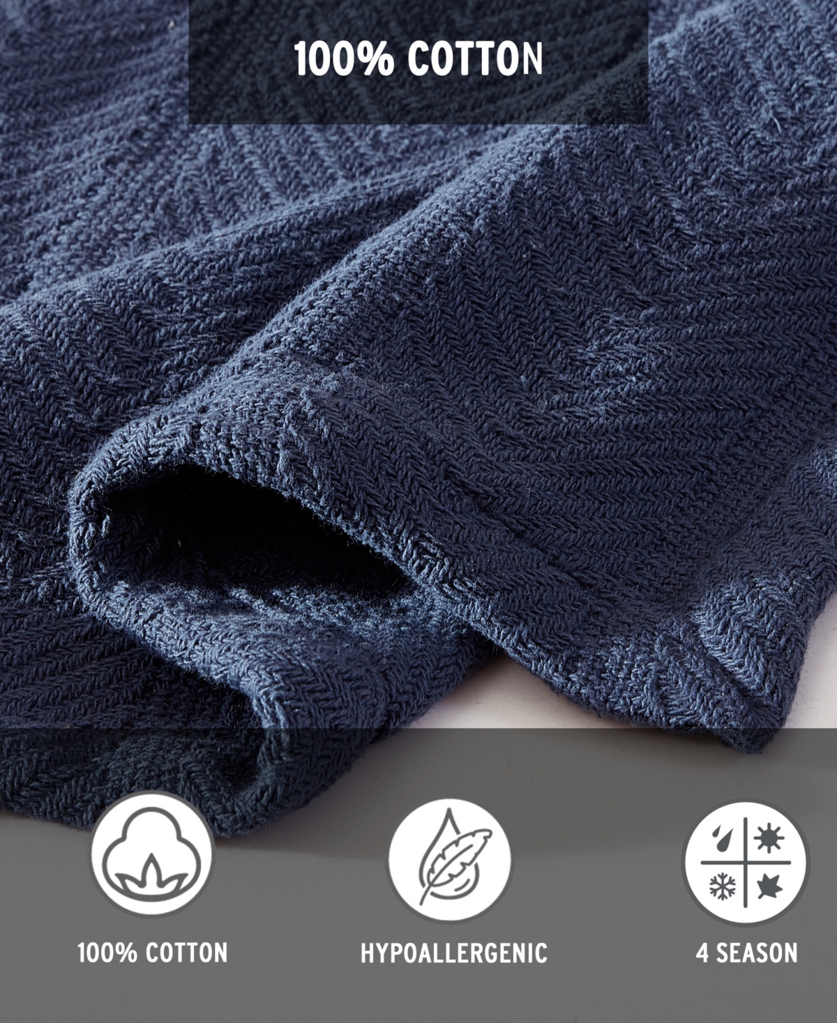 Closeout! Eddie Bauer Herringbone Solid Blanket, Twin
