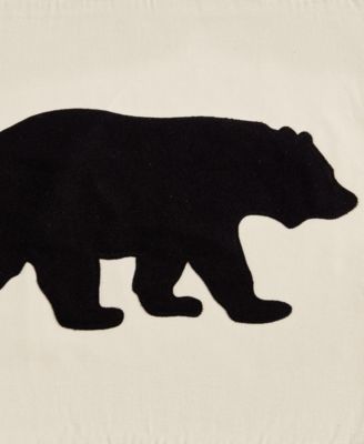 Bear Applique Grey Felt Decorative Pillow, 16" x 20"