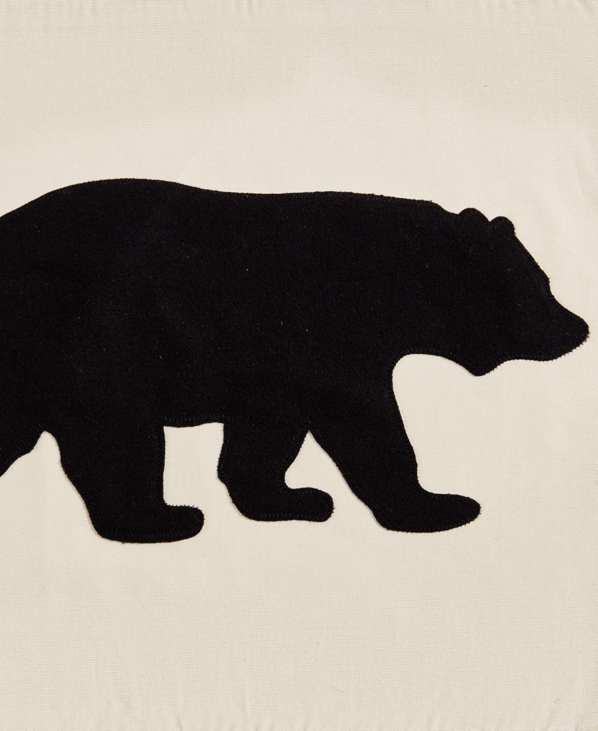 Eddie Bauer Bear Applique Grey Felt Decorative Pillow, 16" x 20"