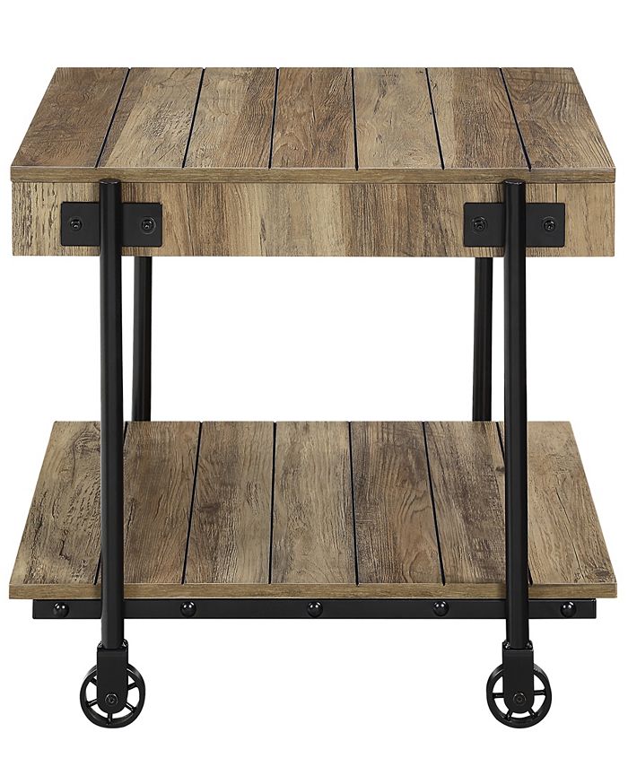 Furniture of America Luther 3 Piece Steel Industrial Coffee End Table