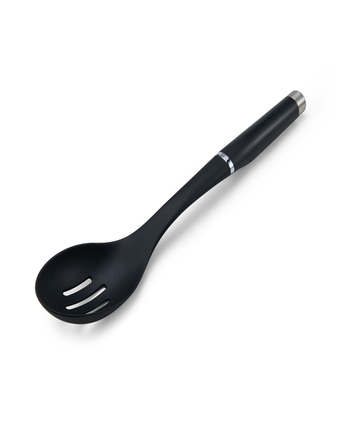 Shop Kitchenaid Gourmet Nylon Slotted Spoon, One Size In Onyx Black