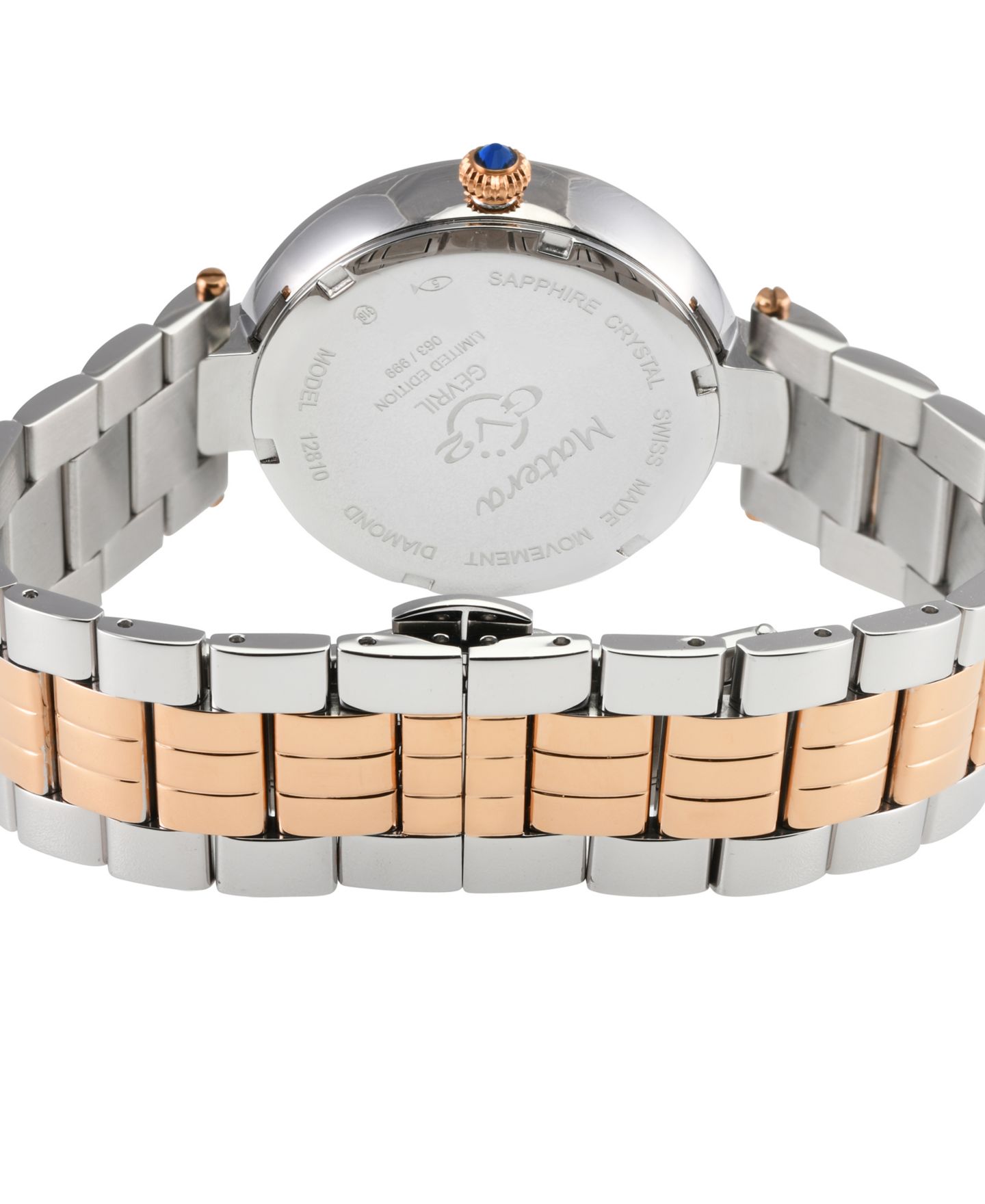 Женские часы GV2 by Gevril Matera Swiss Quartz Diamond Two toned SS/IPRG Stainless Steel Bracelet Watch — фото 3