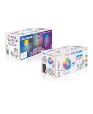 SimplyTech LUMISOUND LED Light Up Bulb Speaker Set, 3 Piece