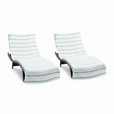 Cotton Terry Lounge Chair Covers, 2-Pack, 30" x 85" with Pocket Design