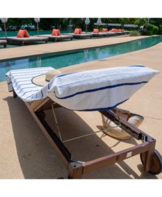 Cotton Terry Lounge Chair Covers, 2-Pack, 30" x 85" with Pocket Design