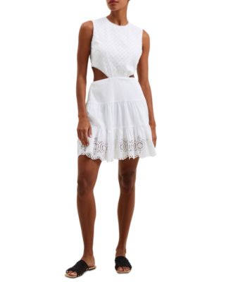 French Connection Women s Esse Cotton Eyelet Cutout Sleeveless A Line Dress Macy s