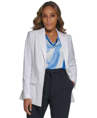 Calvin Klein Women's Open Front Shawl Collar Blazer White Size 18W