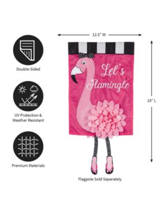 Flag Let's Flamingle Garden Applique Flag