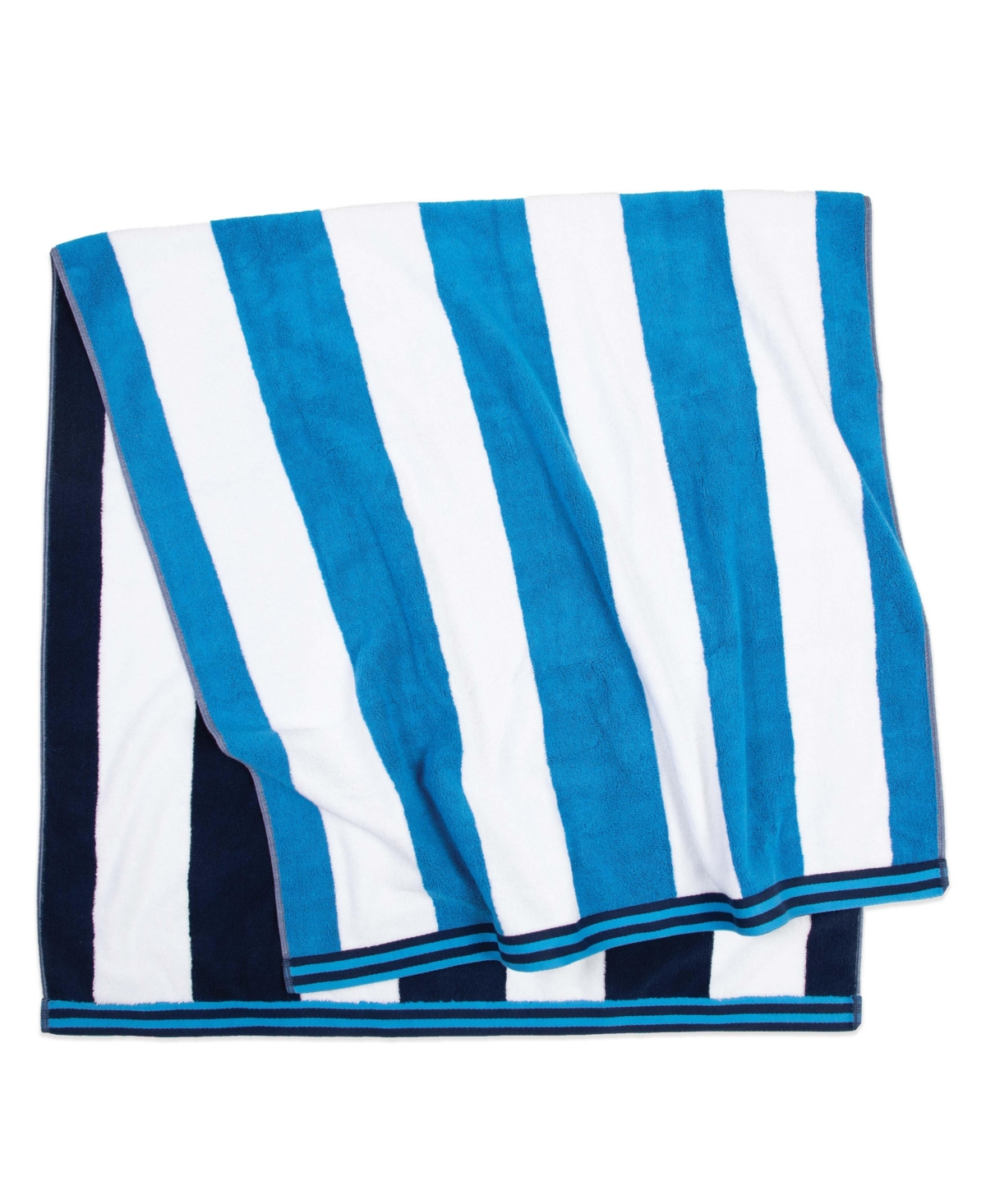 Aston And Arden Reversible Luxury Beach Towel (35x70 In., 600 Gsm), Striped Color Options, Oversized, Thick, Soft Ri In Navy/blue