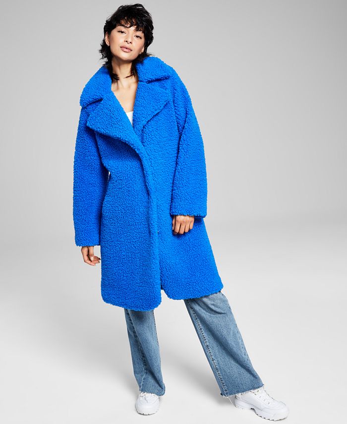 BCBGeneration Women's Notch-Collar Teddy Coat - Macy's
