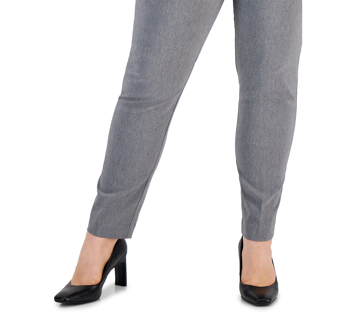 Inc International Concepts Plus Size Bengaline Skinny Pants, Created For Macy's In Mid Heather Grey