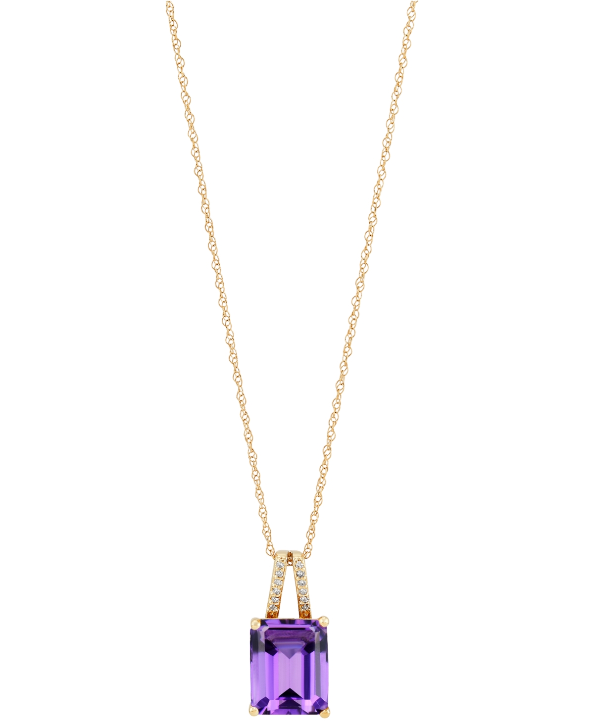 Macy's Citrine (3 Ct. T.w.) & Diamond Accent 18" Pendant Necklace In 14k Gold (also Available In Garnet And In Amethyst