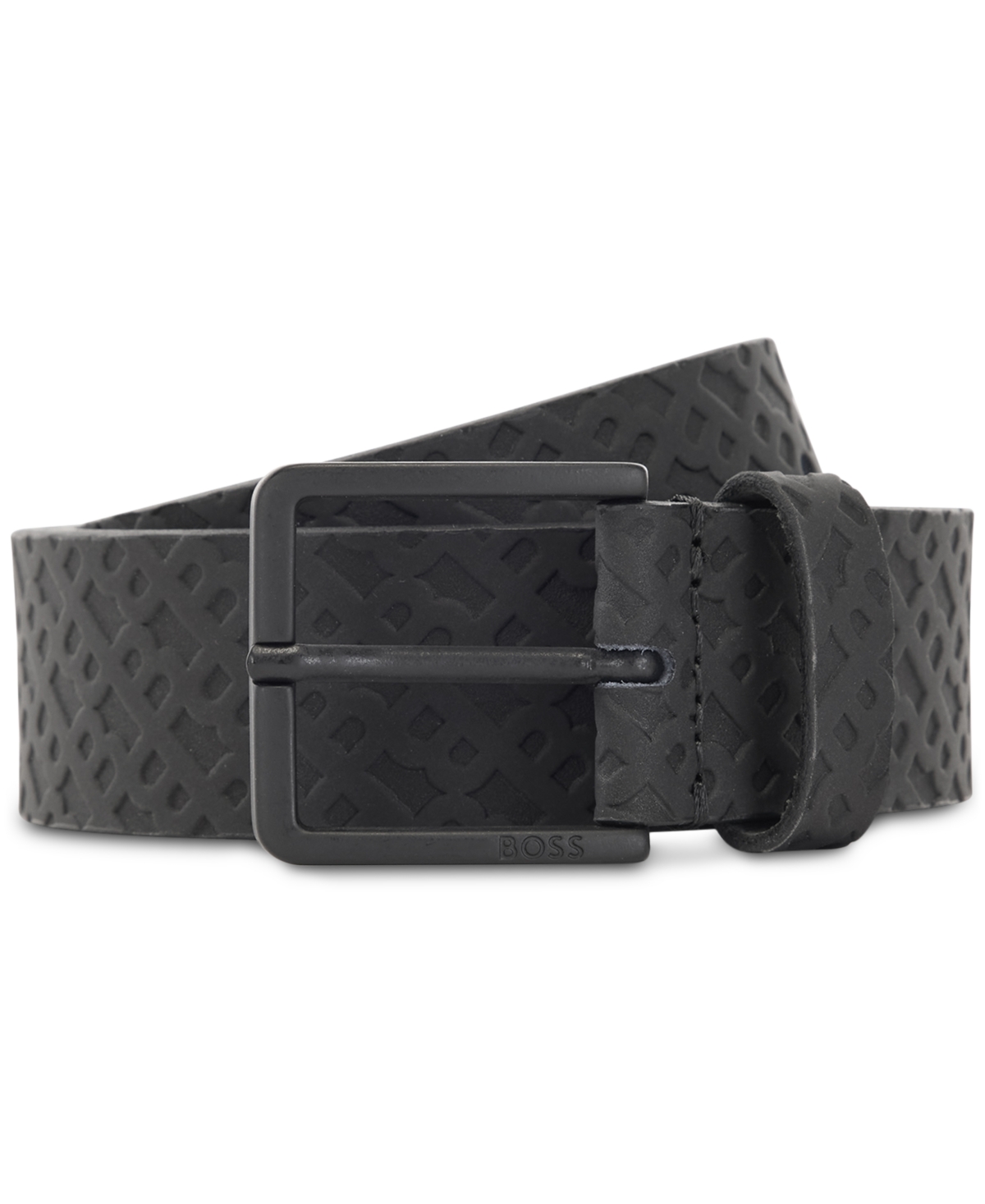 Shop Hugo Boss Men's Ther-b Leather Belt In Black