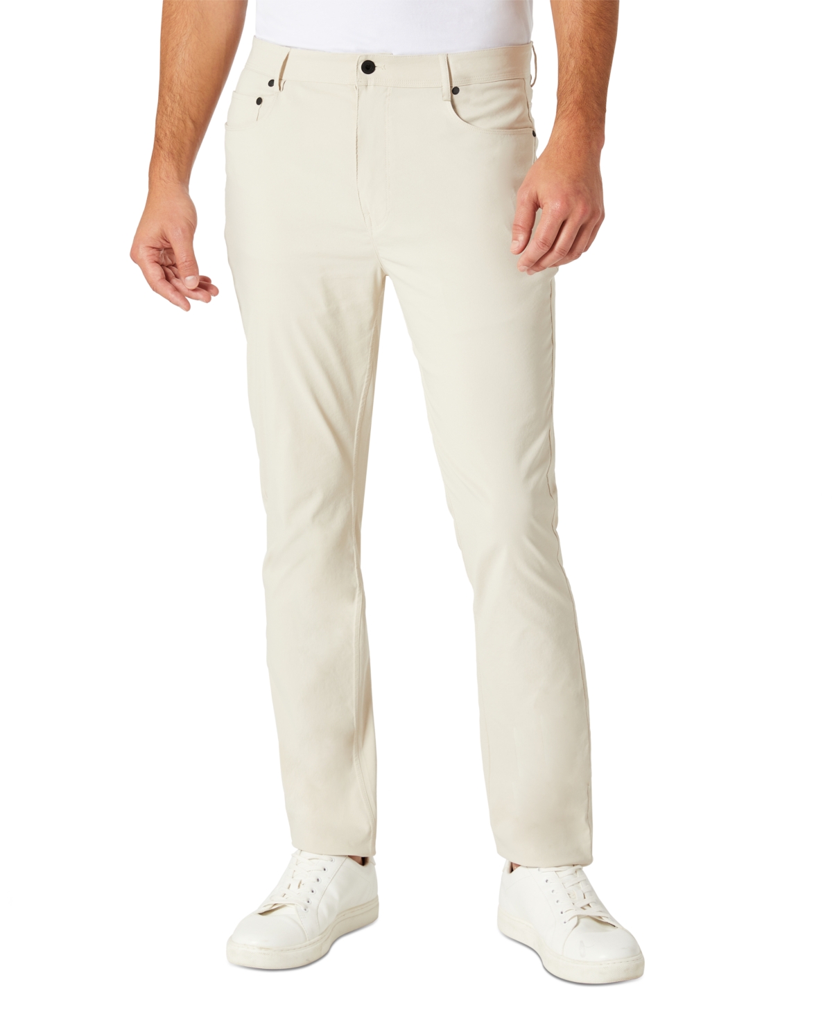 Shop Kenneth Cole Men's Slim-fit 5-pocket Tech Pants In Off-white