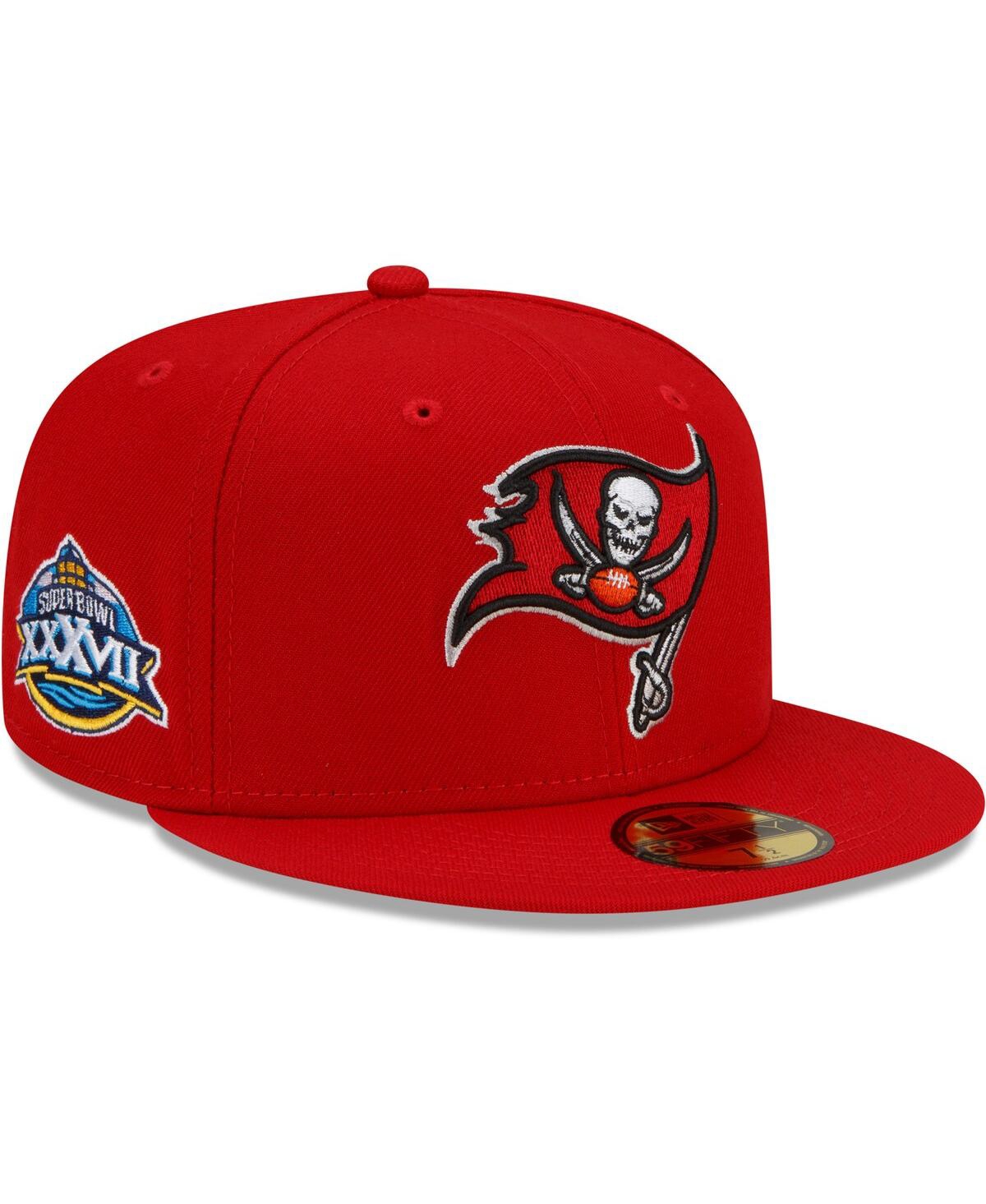 Men's New EraTampa Bay Buccaneers Patch Up Super Bowl Xxxvii 59FIFTY Fitted Hat - Red