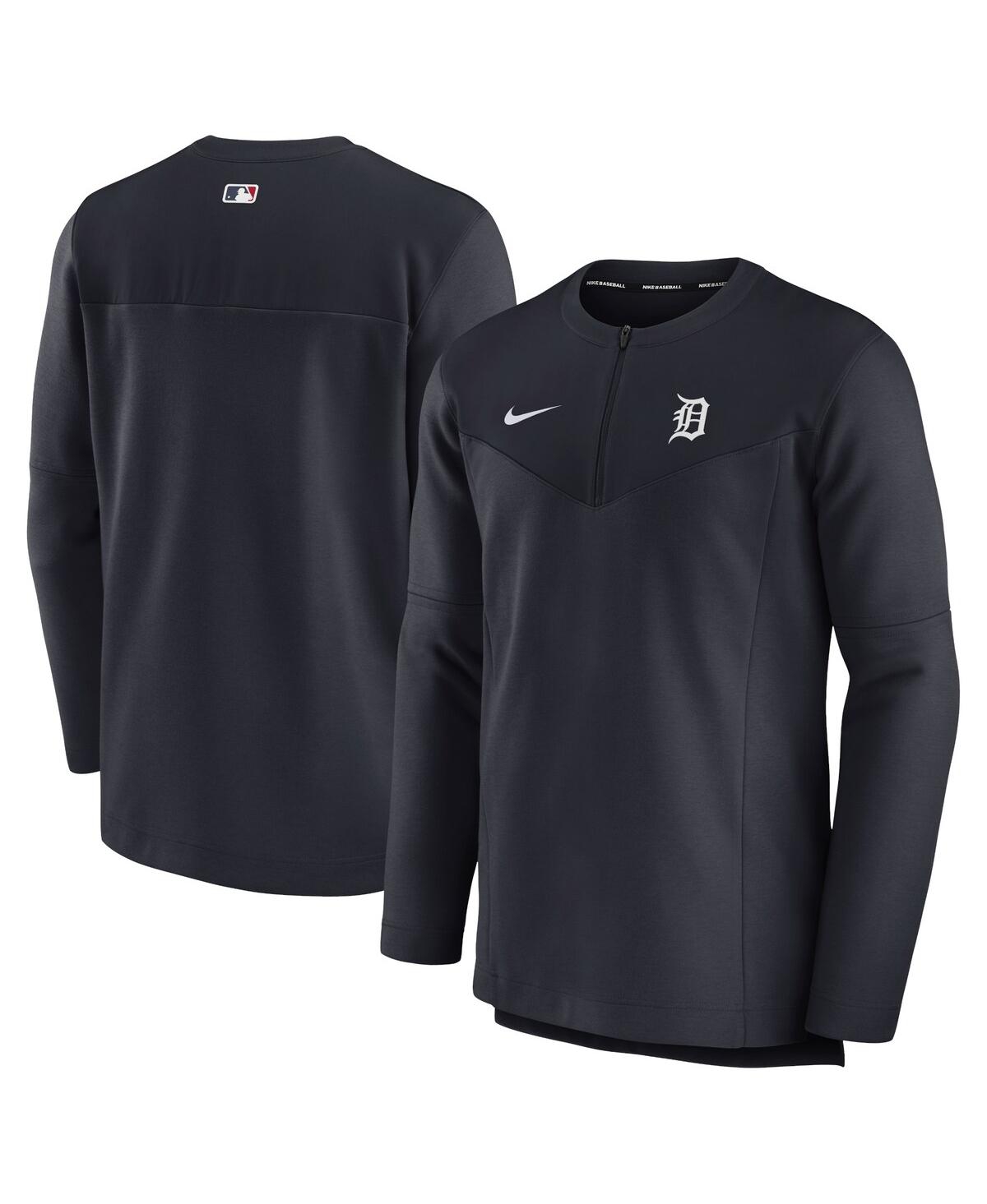Men's NikeDetroit Tigers Authentic Collection Game Time Performance Half-Zip Top - Navy