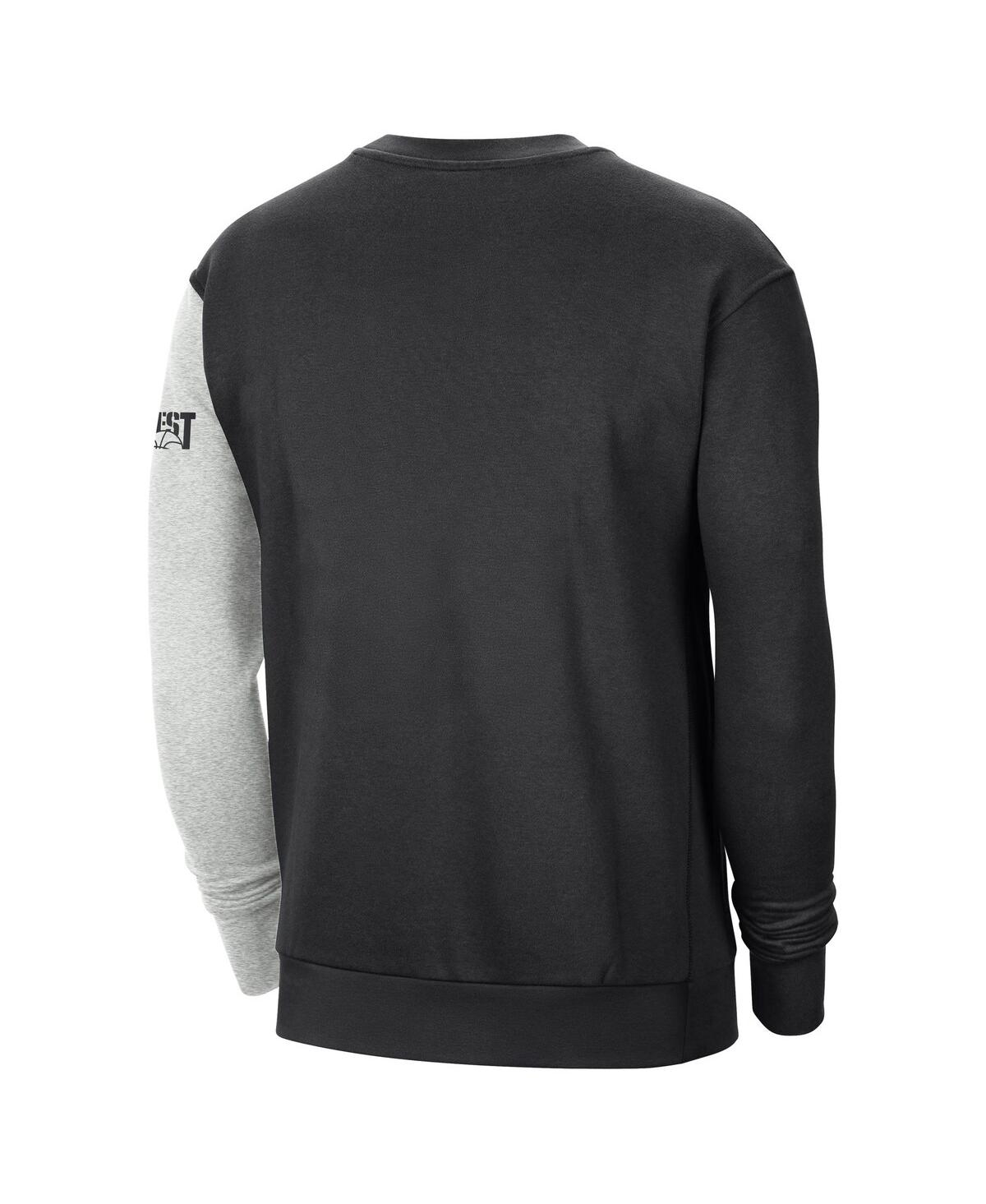 Shop Nike Men's  Black, Heather Gray Phoenix Suns Courtside Versus Force & Flight Pullover Sweatshirt In Black,heather Gray